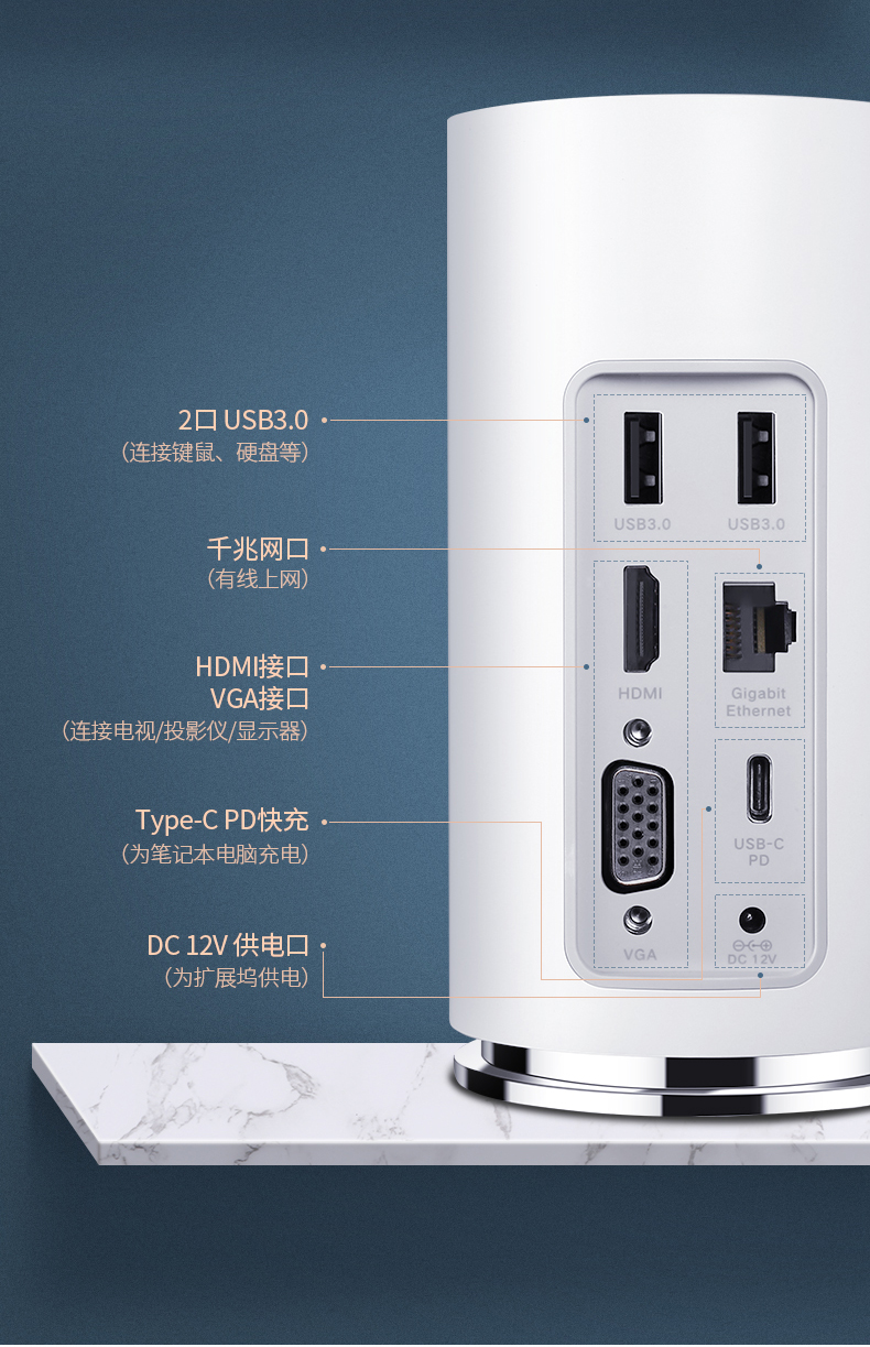 綠聯(lián)音響概念款USB-C擴展塢